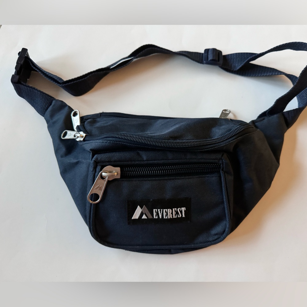 Everest Fanny Pack Unisex Dark Blue Adjustable Waist Strap Pouch Good Condition